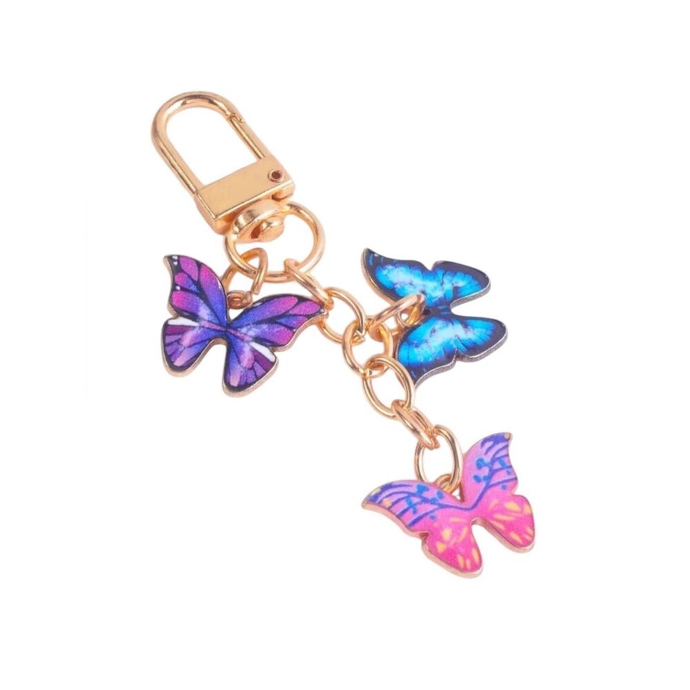 butterfly multicolor bag charm